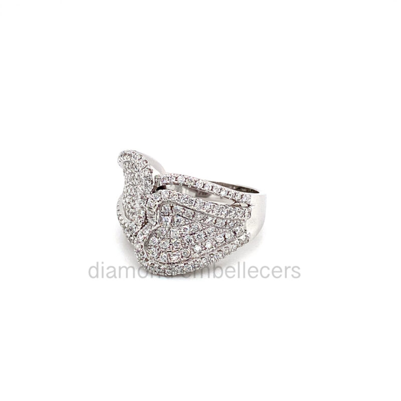 18K White Gold 1.40ct Round Natural Diamonds Ring