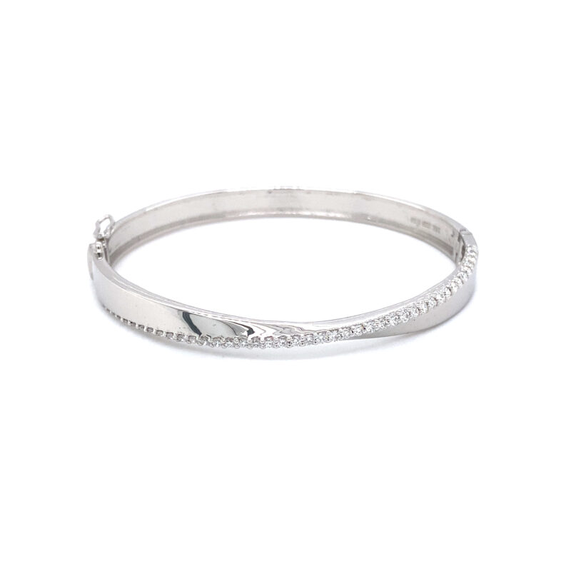 18K White Gold 0.58ct Natural Round Brilliant Diamond Bracelet