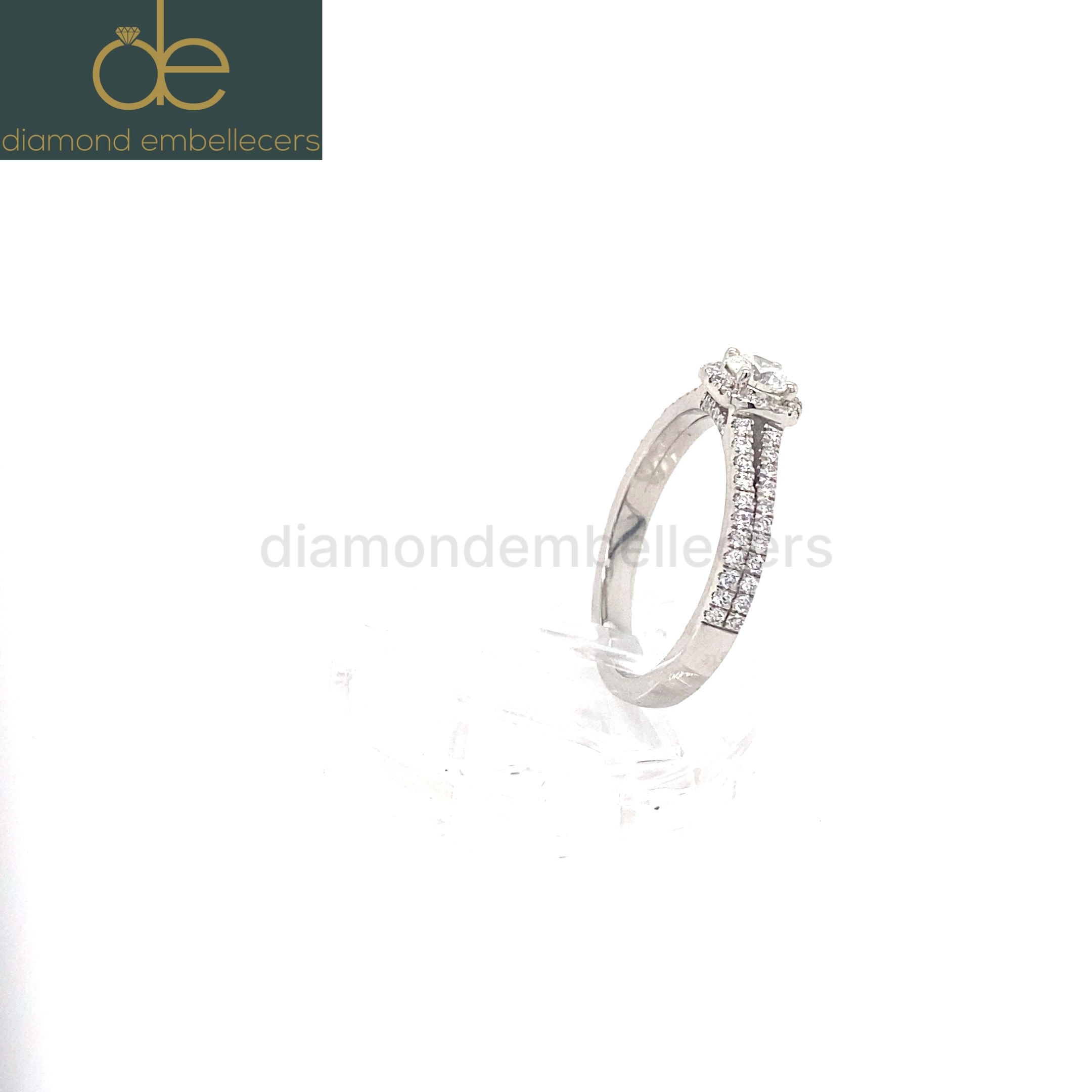 Platinum Natural Round Brilliant Diamond Ring - Image 3