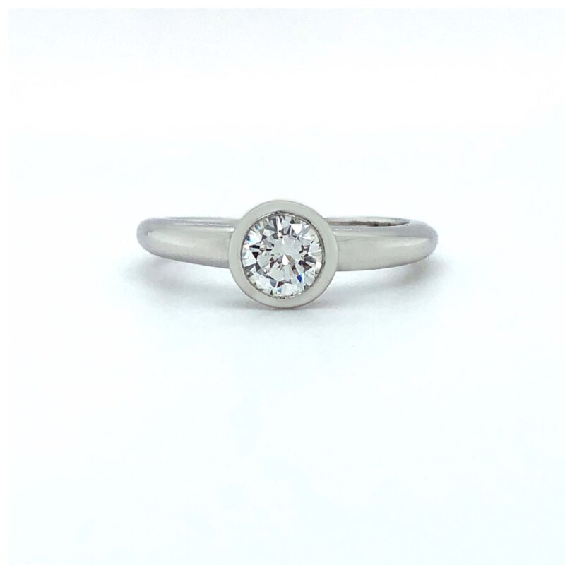 WGI Certified Platinum Gold Natural Round Brilliant 0.50ct Diamond Ring