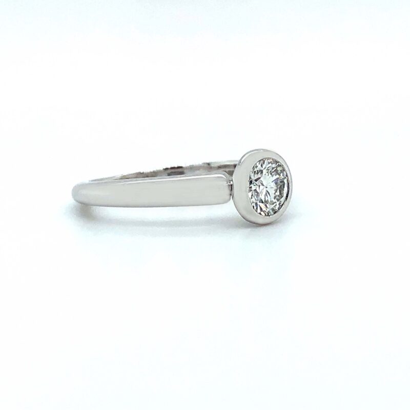 WGI Certified Platinum Gold Natural Round Brilliant 0.50ct Diamond Ring