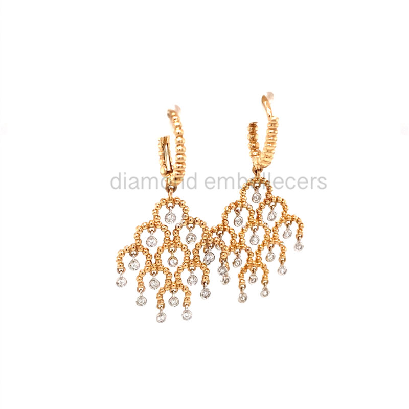 18K Rose Gold 0.36ct Diamond Drop Earring