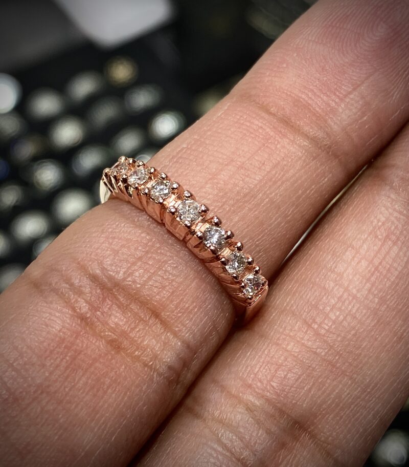 Rose Gold 0.33ct Natural Round Brilliant Diamond Ring