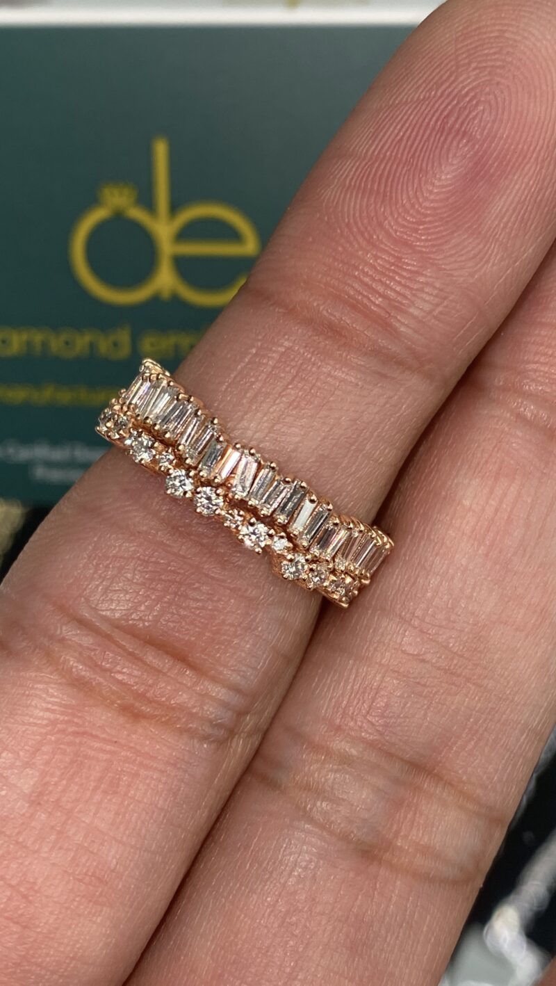 18K Rose Gold Natural Round Brilliant Diamond Ring