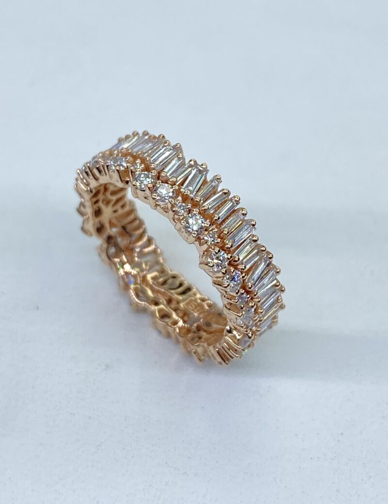 18K Rose Gold Natural Round Brilliant Diamond Ring