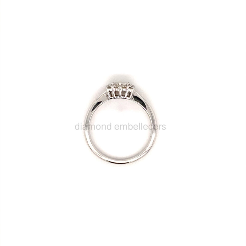 18K White Gold Baguette & Round Diamond Ring