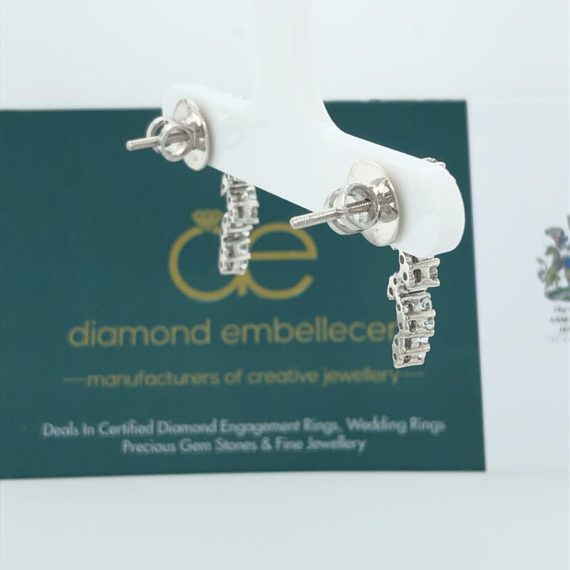 18K White Gold 0.59ct Diamond Drop Earring