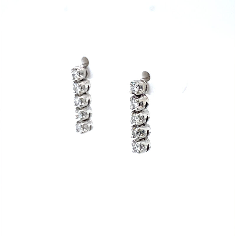 18K White Gold Diamond Drop Earring