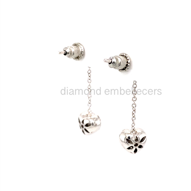 18K White Gold Diamond Drop Earring