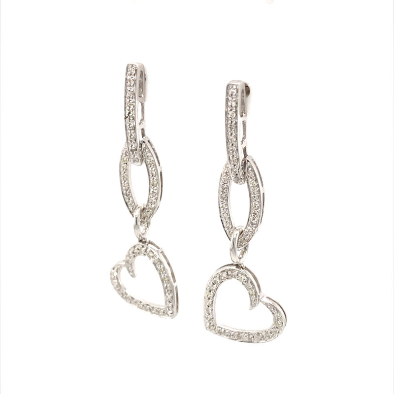 18K White Gold 0.46ct Diamond Drop Earring