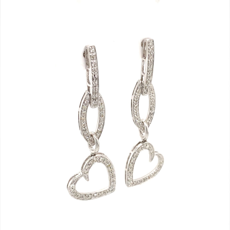 18K White Gold 0.46ct Diamond Drop Earring