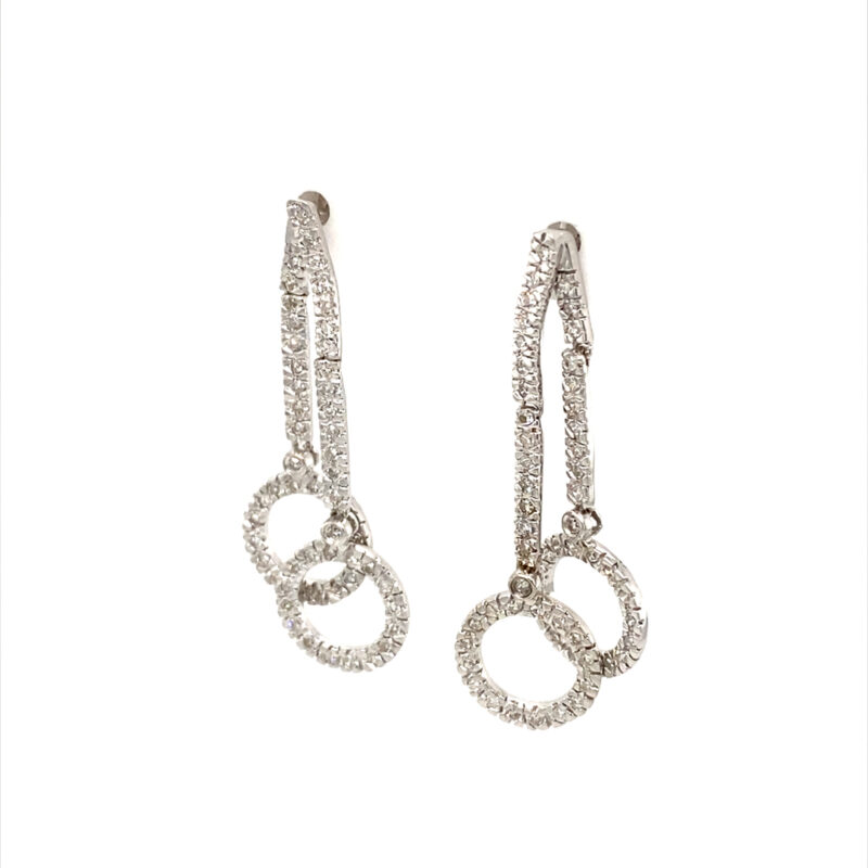 18K White Gold 0.53ct Diamond Drop Earring