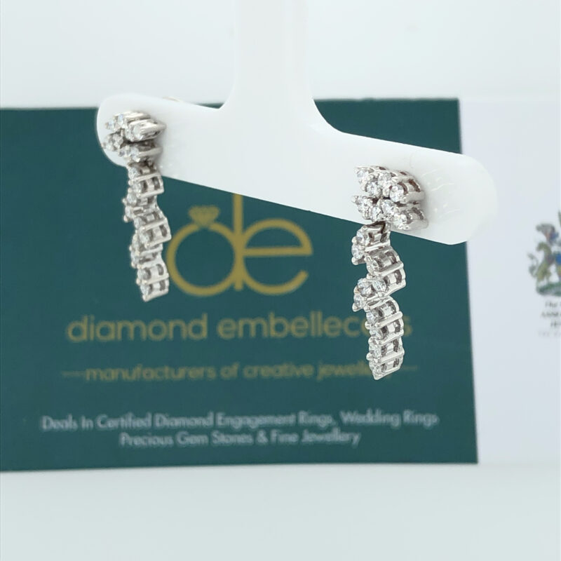 18K White Gold 0.59ct Diamond Drop Earring