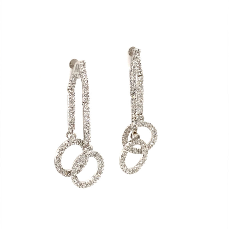 18K White Gold 0.53ct Diamond Drop Earring