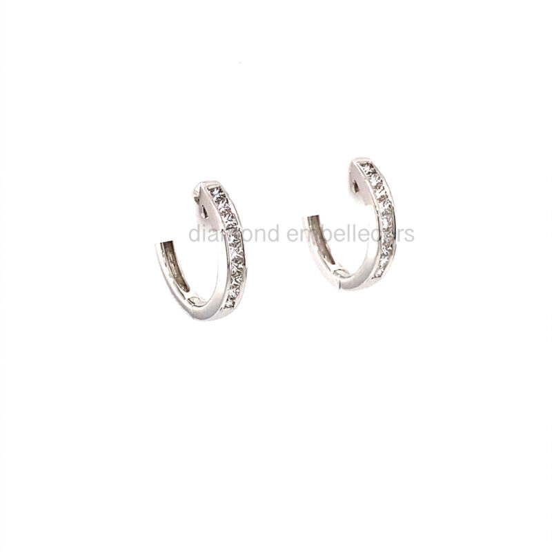 18K White Gold 0.33ct Diamond Hoop Earring