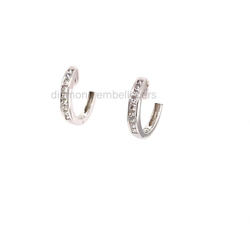 18K White Gold 0.33ct Diamond Hoop Earring