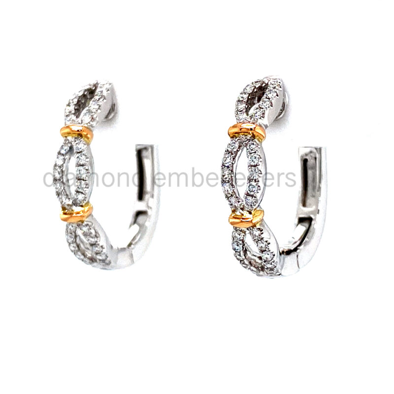 18K White Gold 0.25ct Diamond Hoop Earring