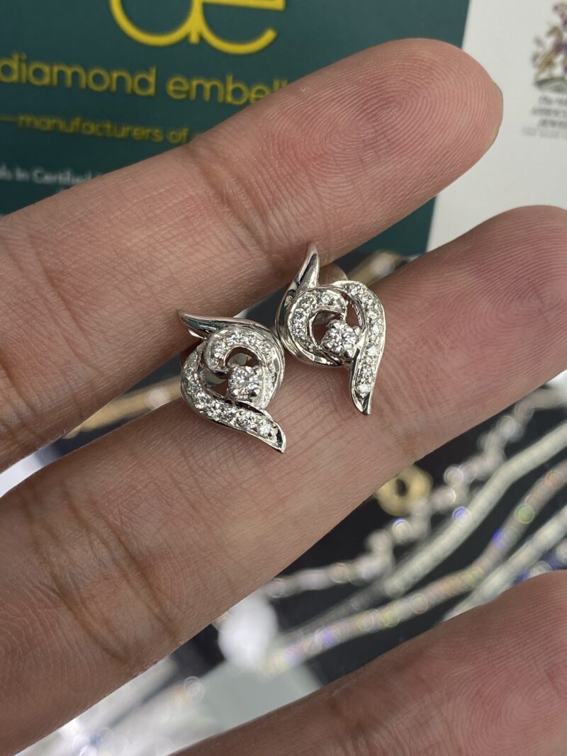 White-Gold-Stud-Earrings