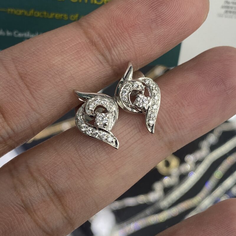 White-Gold-Stud-Earrings