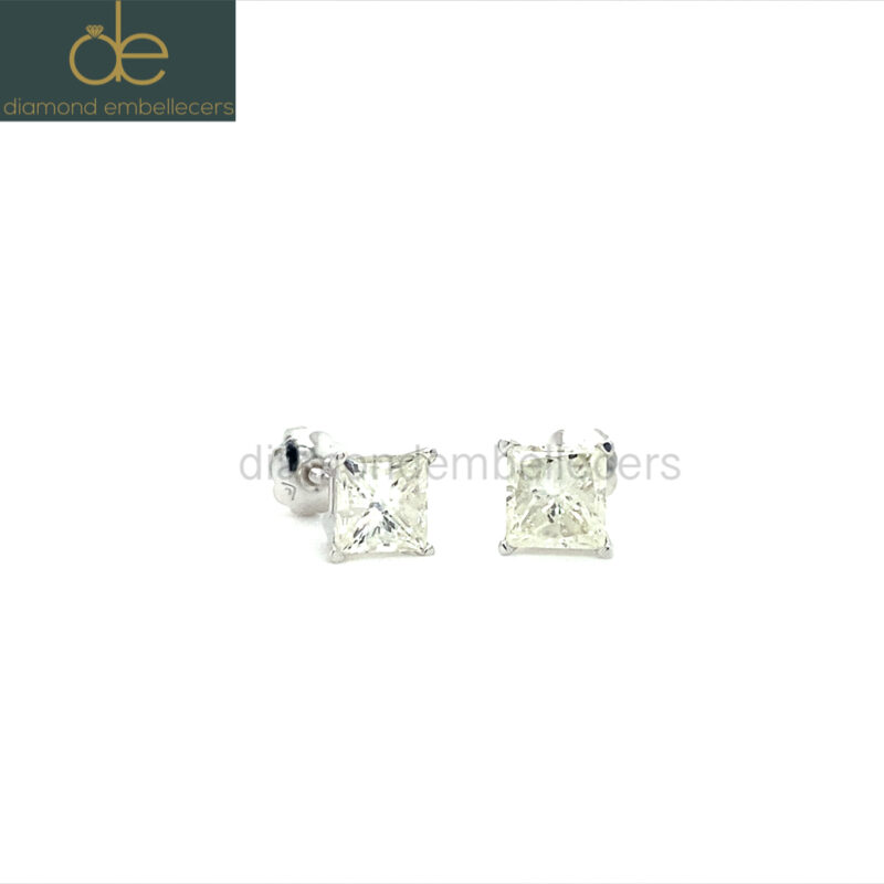 14K White Gold 1.34ct Diamond Stud Earring