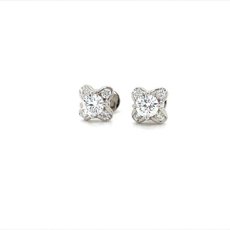 White-Gold-Stud-Earrings