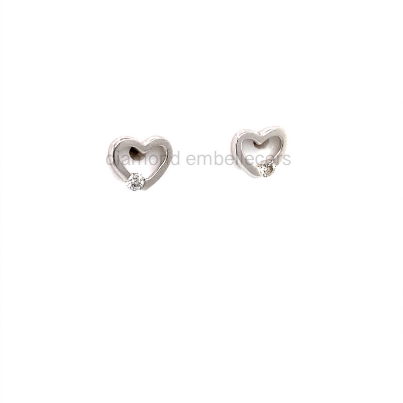 18K White Gold 0.08ct Diamond Stud Earring