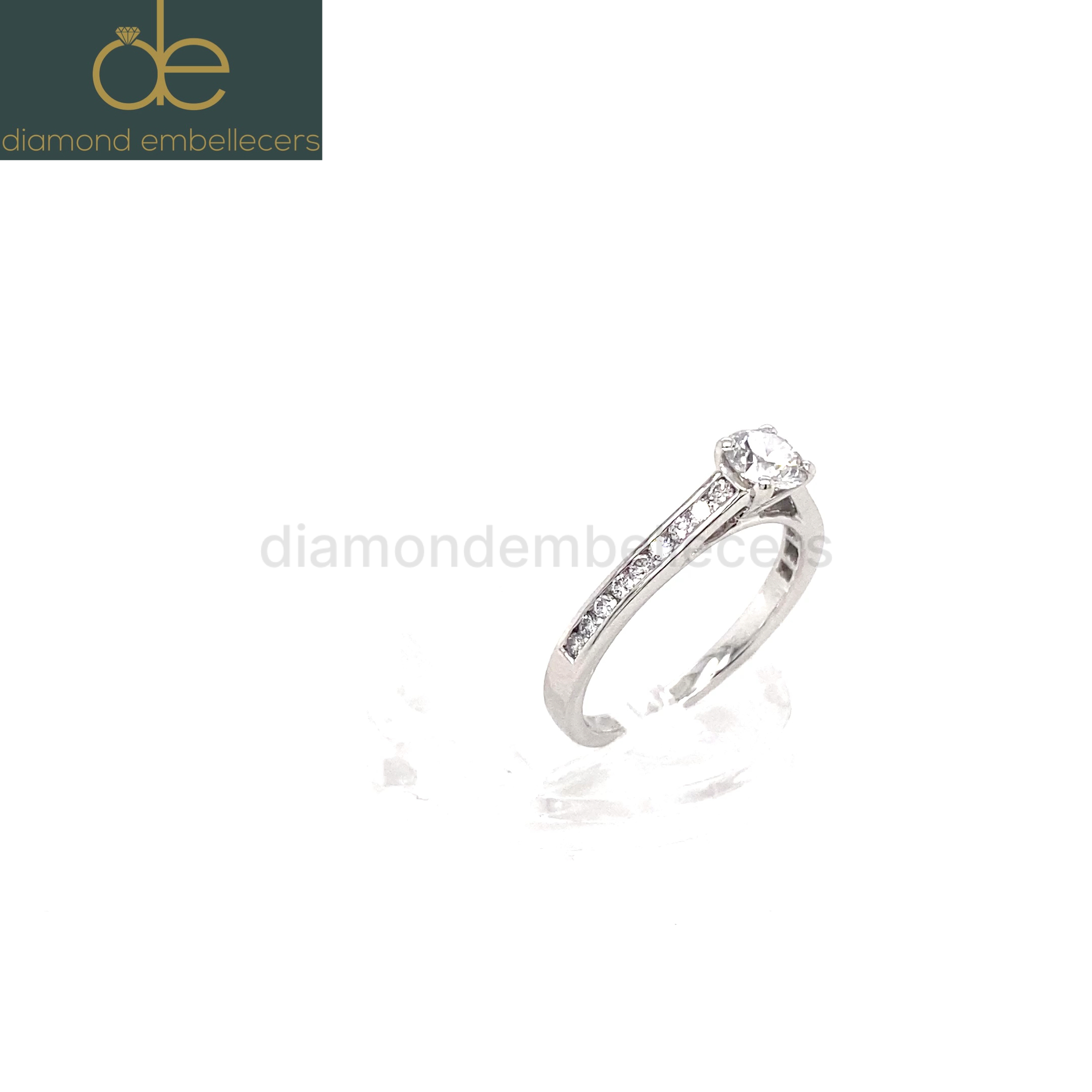 GAI Certified 18K White Gold 0.45ct Natural Diamond Ring - Image 3