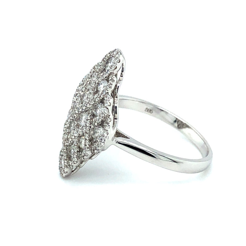 WGI Certified 14K White Gold 1ct Natural Diamond Ring