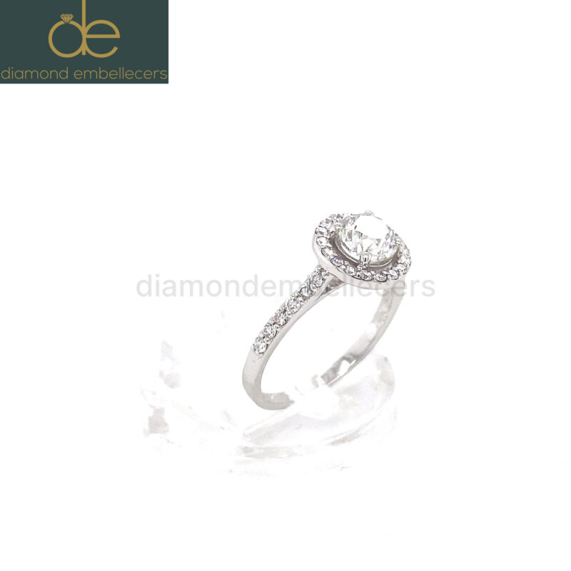 GIA Certified 18K White Gold 0.90ct Natural Diamond Ring