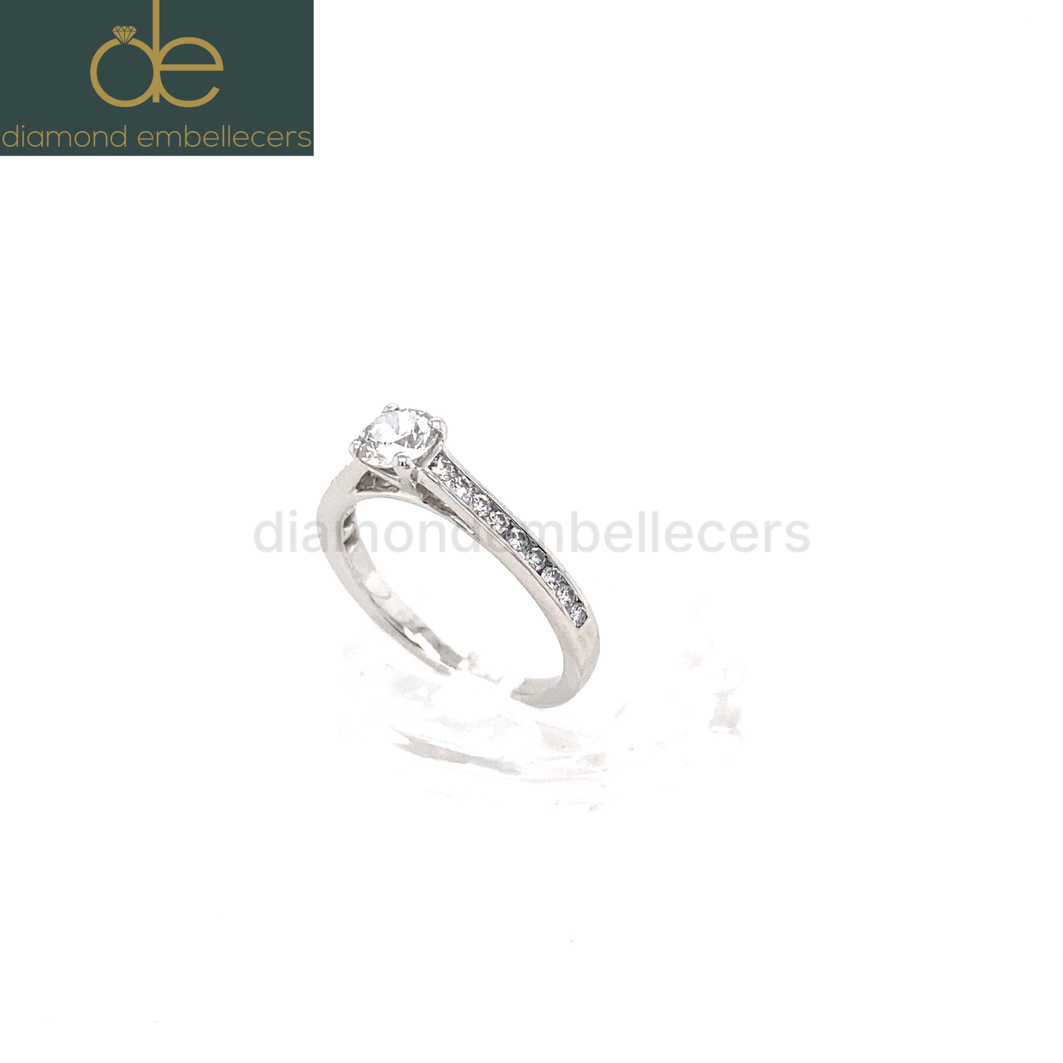 GAI Certified 18K White Gold 0.45ct Natural Diamond Ring - Image 4