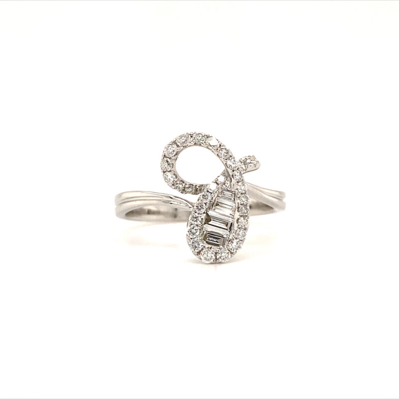 18K White Gold 0.45ct Natural Round Brilliant Diamond Ring