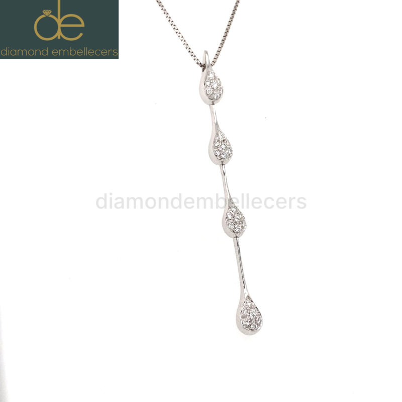 18K White Gold Round Brilliant 0.09ct Diamond Necklace