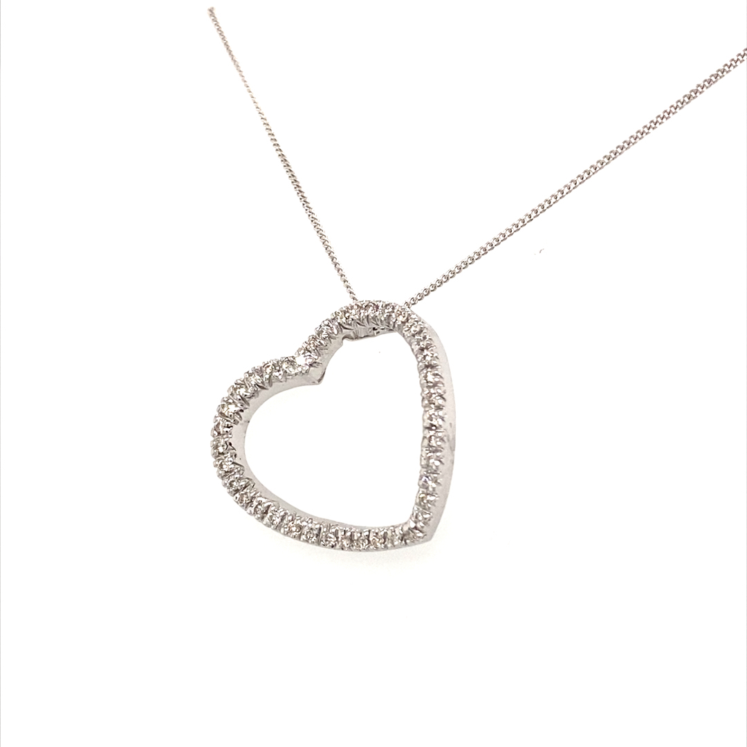 18K White Gold 0.35ct Round Brilliant Diamond Necklace - Image 3