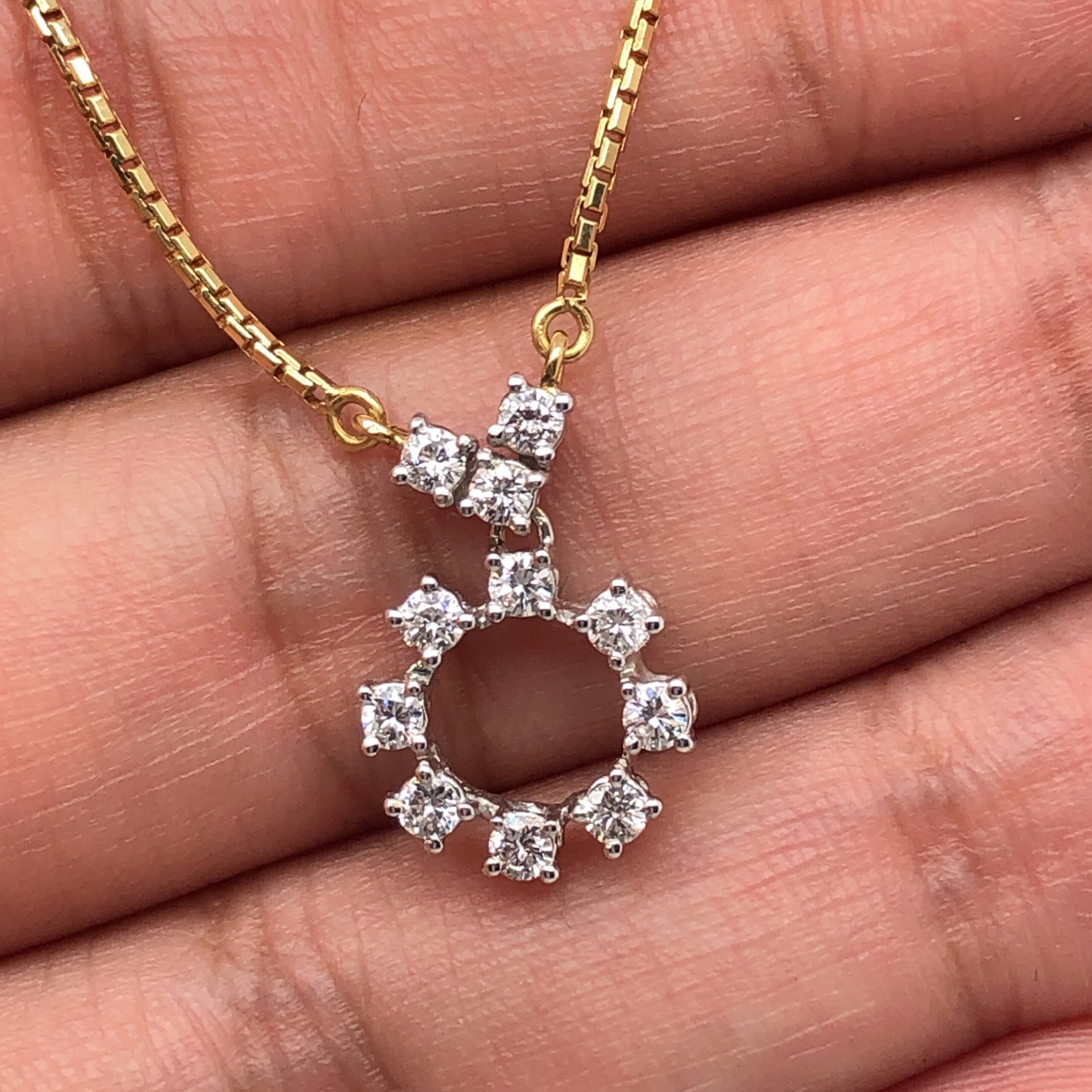 18K White & Yellow Gold 0.50ct Diamond Necklace - Image 3