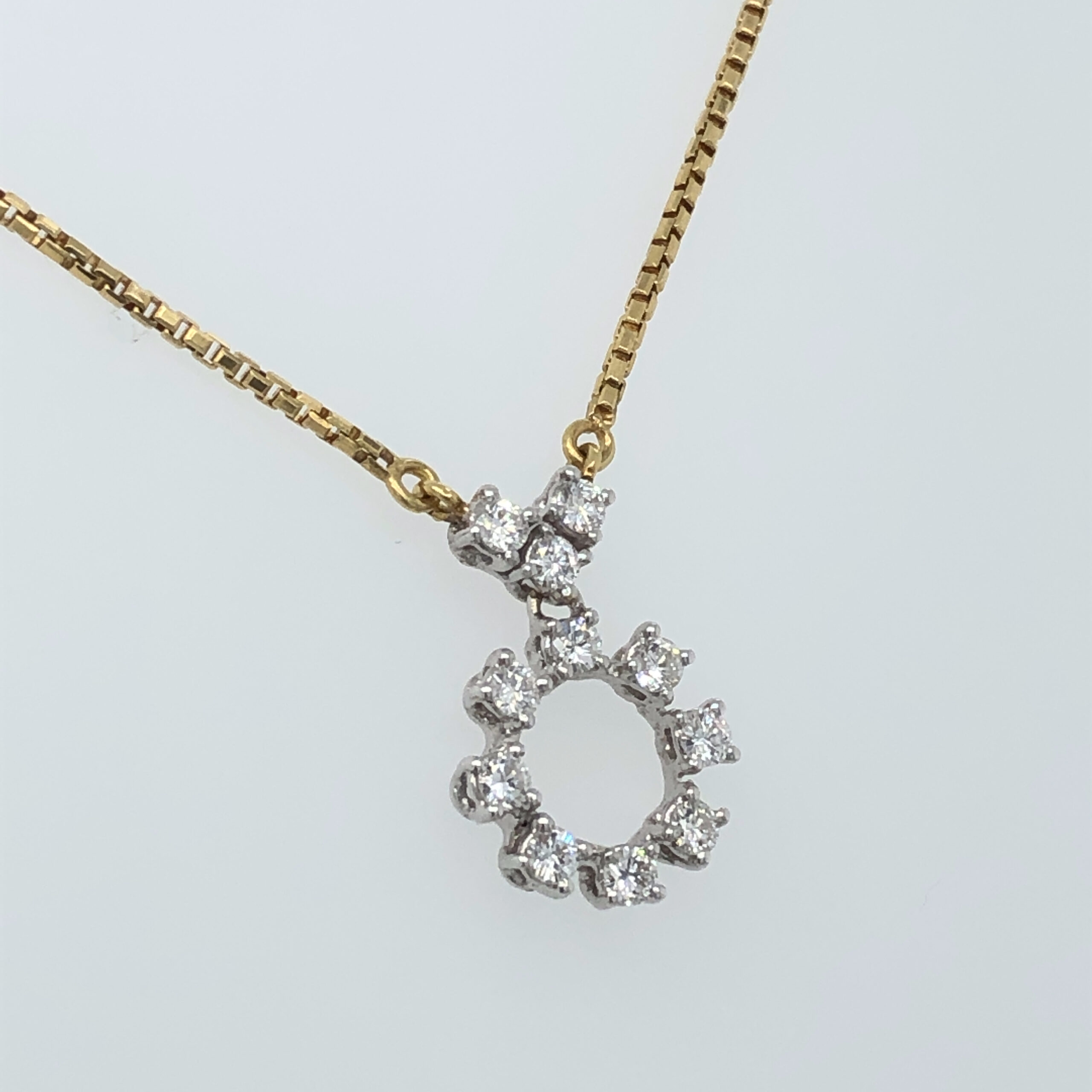 18K White & Yellow Gold 0.50ct Diamond Necklace - Image 4