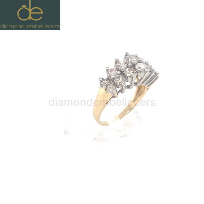 18K White & Yellow Gold Natural Diamond Ring