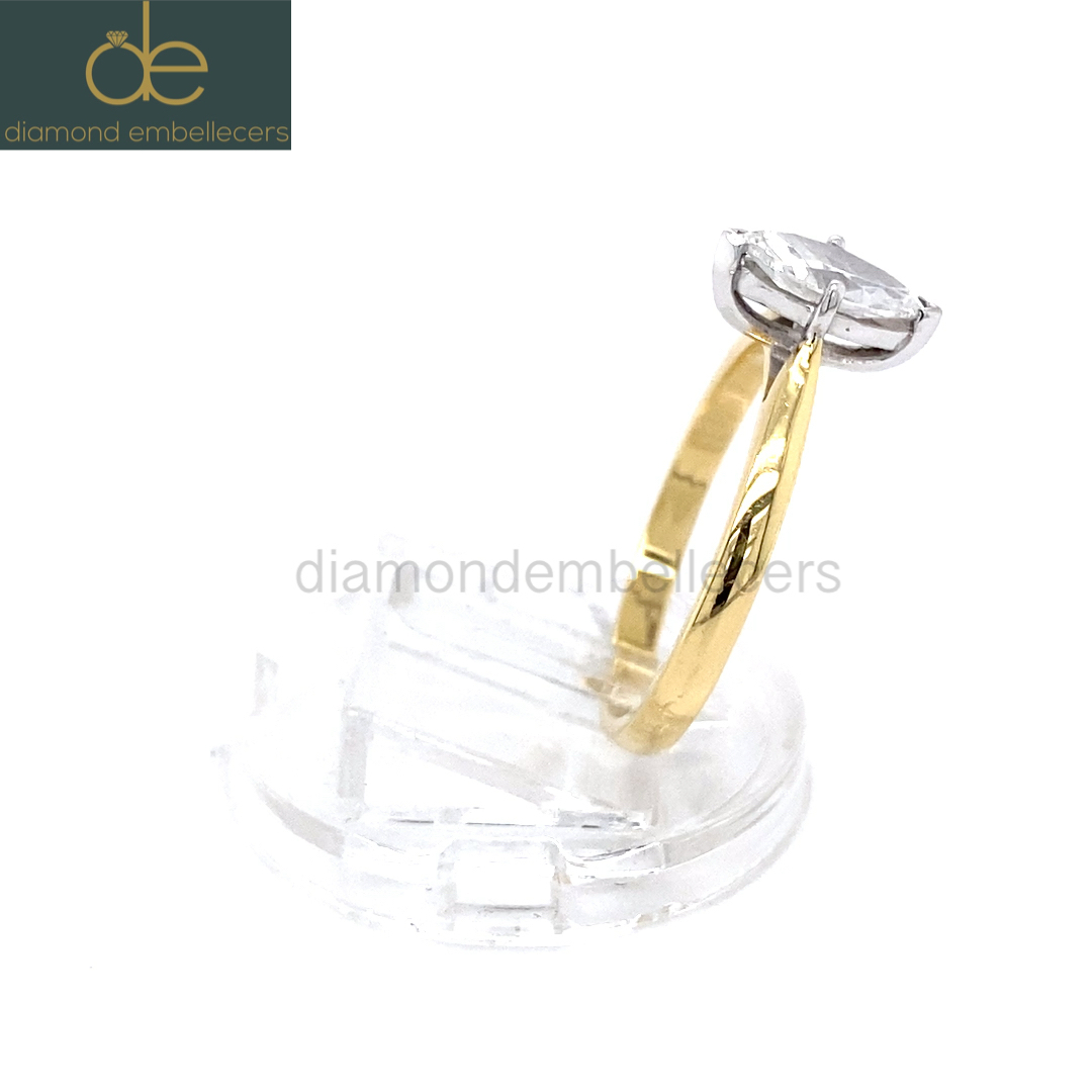 AGI Certified 18K White & Yellow Gold 0.70ct Natural Diamond Ring - Image 3