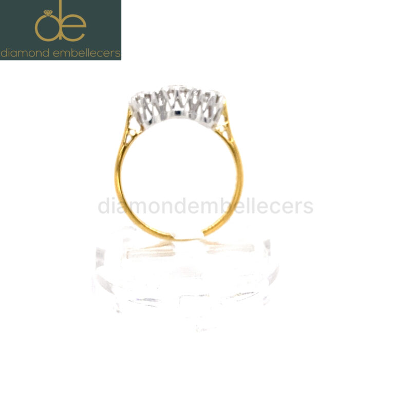 18K White & Yellow Gold Natural Diamond Ring 