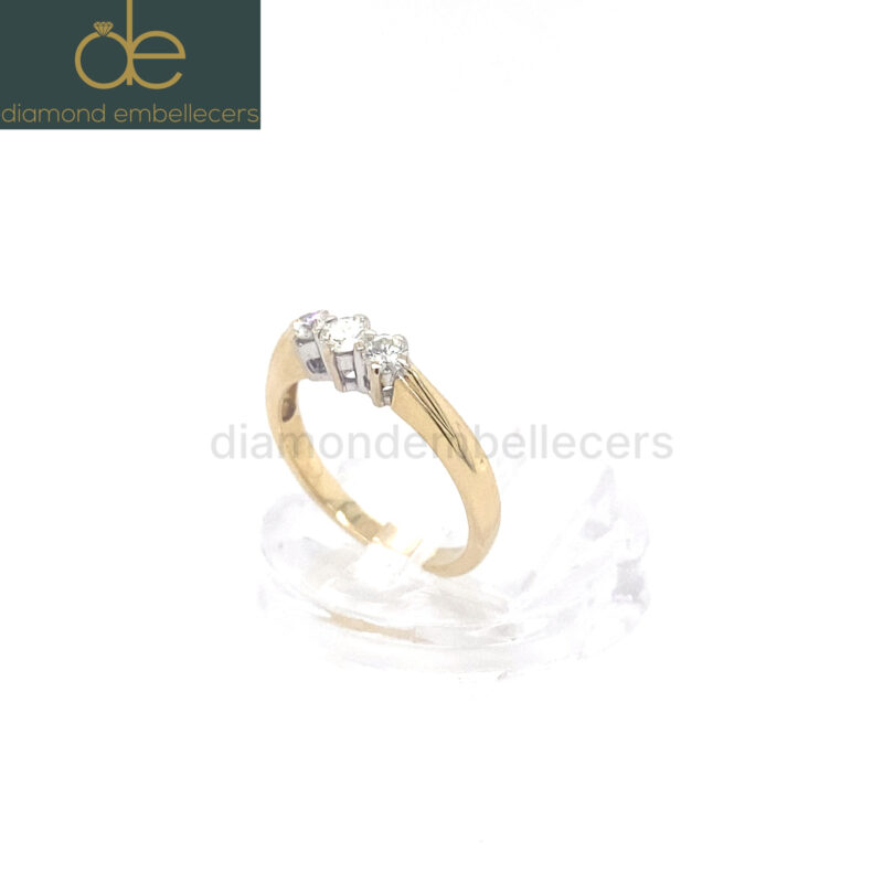 18K White & Yellow Gold 0.20ct Natural Diamond Ring