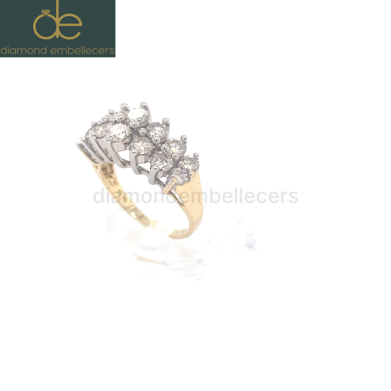 18K White & Yellow Gold Natural Diamond Ring