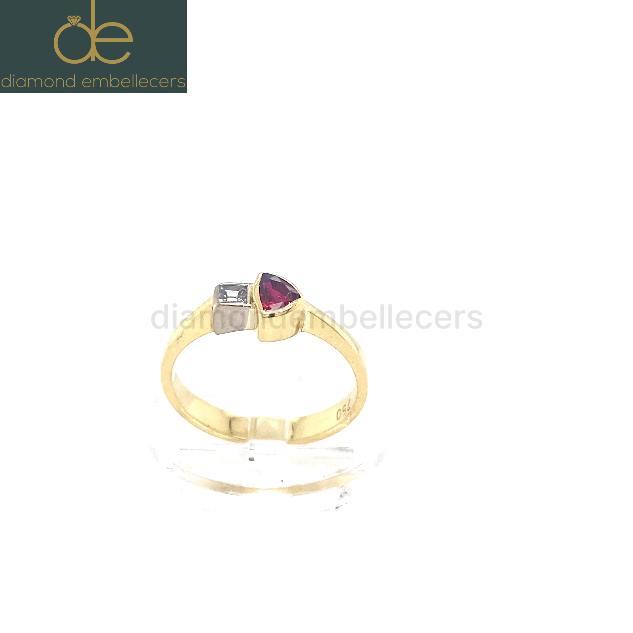 Certified UK Hallmarked 18K White & Yellow Gold Natural Emerald Diamond Ring