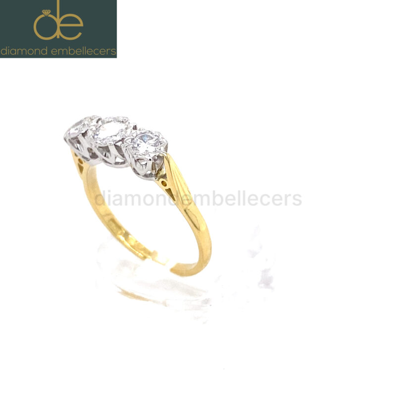 18K White & Yellow Gold Natural Diamond Ring