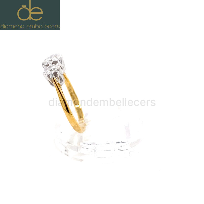 18K White & Yellow Gold Natural Diamond Ring 