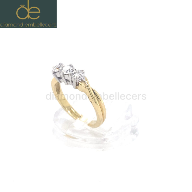 18K White & Yellow Gold 0.50ct Natural Diamond Ring