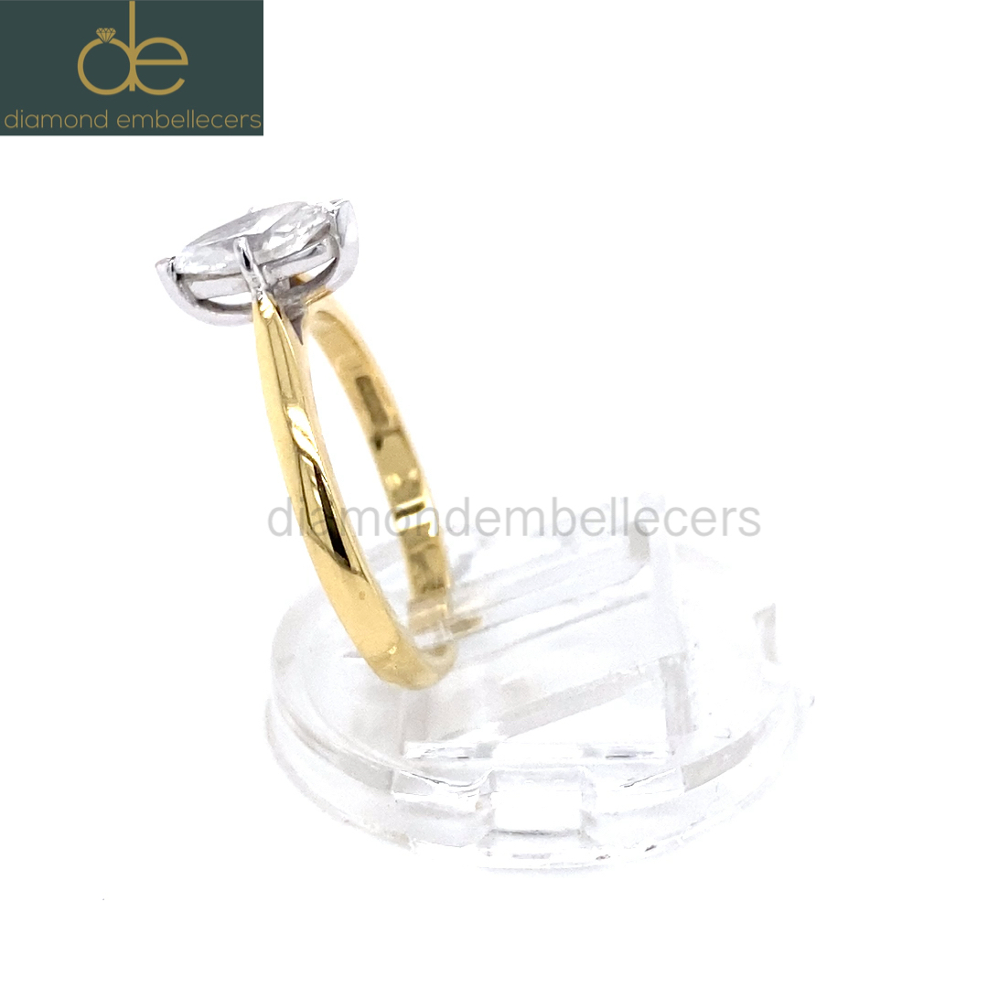 AGI Certified 18K White & Yellow Gold 0.70ct Natural Diamond Ring - Image 4