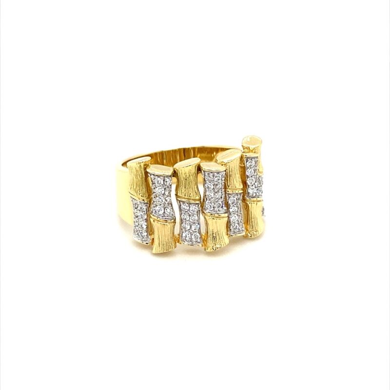 18K White & Yellow Gold Natural Diamond Ring