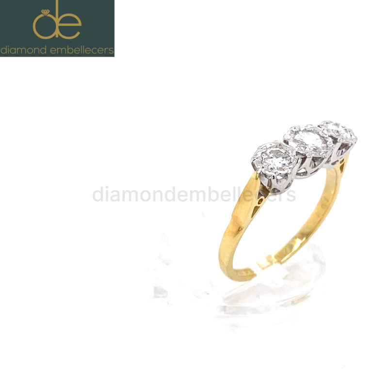 18K White & Yellow Gold Natural Diamond Ring