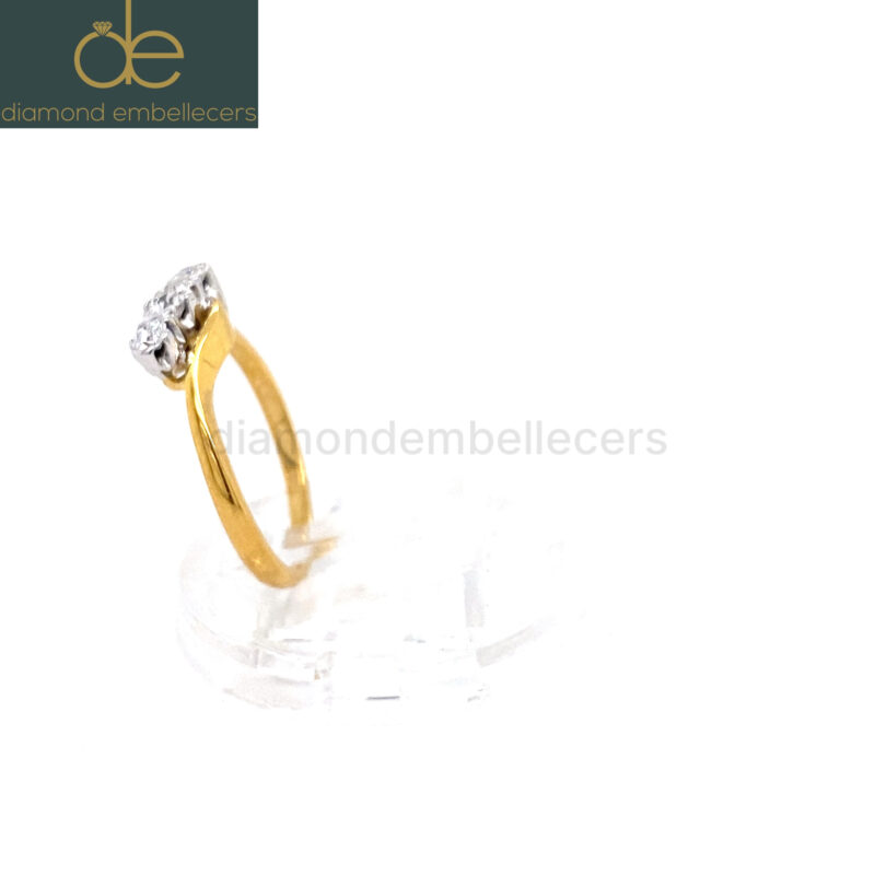 18K White & Yellow Gold Natural Diamond Ring