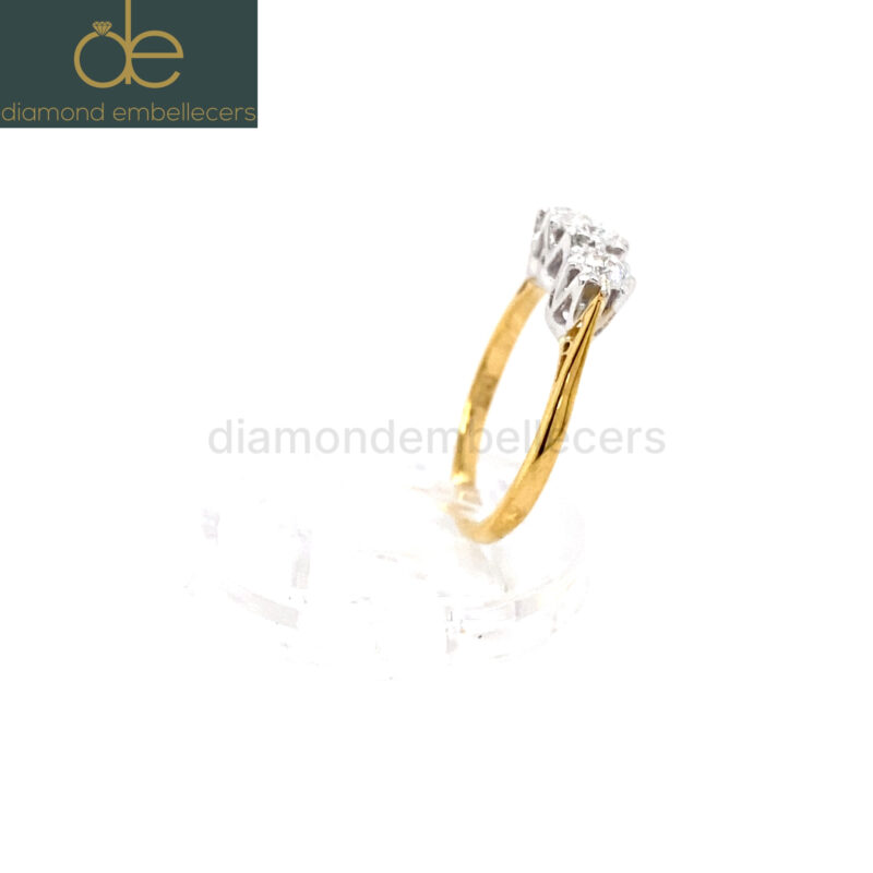 18K White & Yellow Gold Natural Diamond Ring 