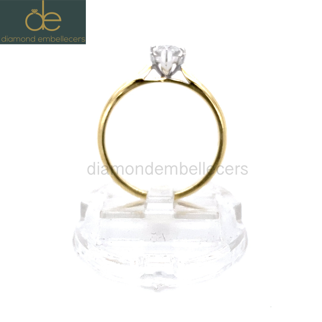 AGI Certified 18K White & Yellow Gold 0.70ct Natural Diamond Ring - Image 5